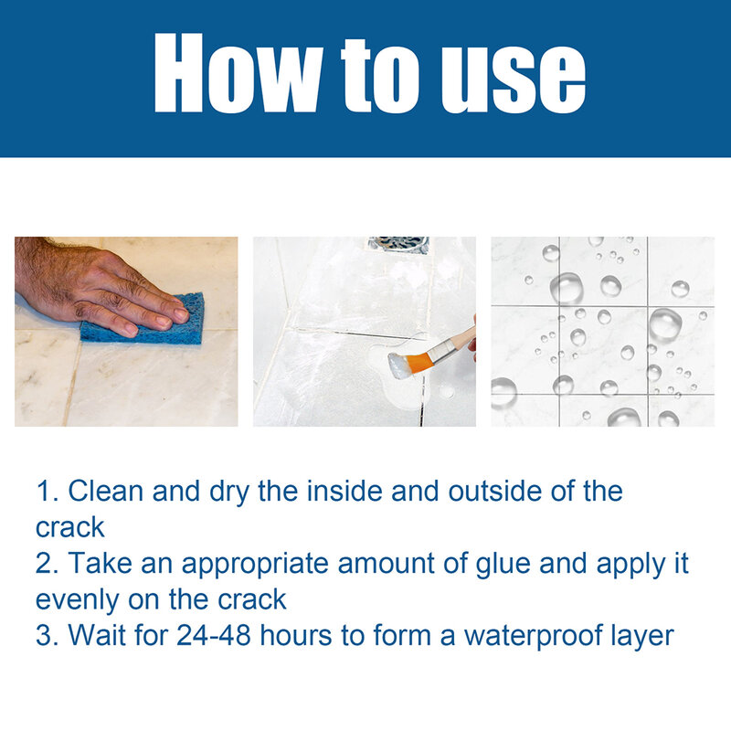 100g All-purpose Glue Quick Drying Glue Transparent Waterproof Sealant Adhesive Leak Repair Paint For Tile Cracks
