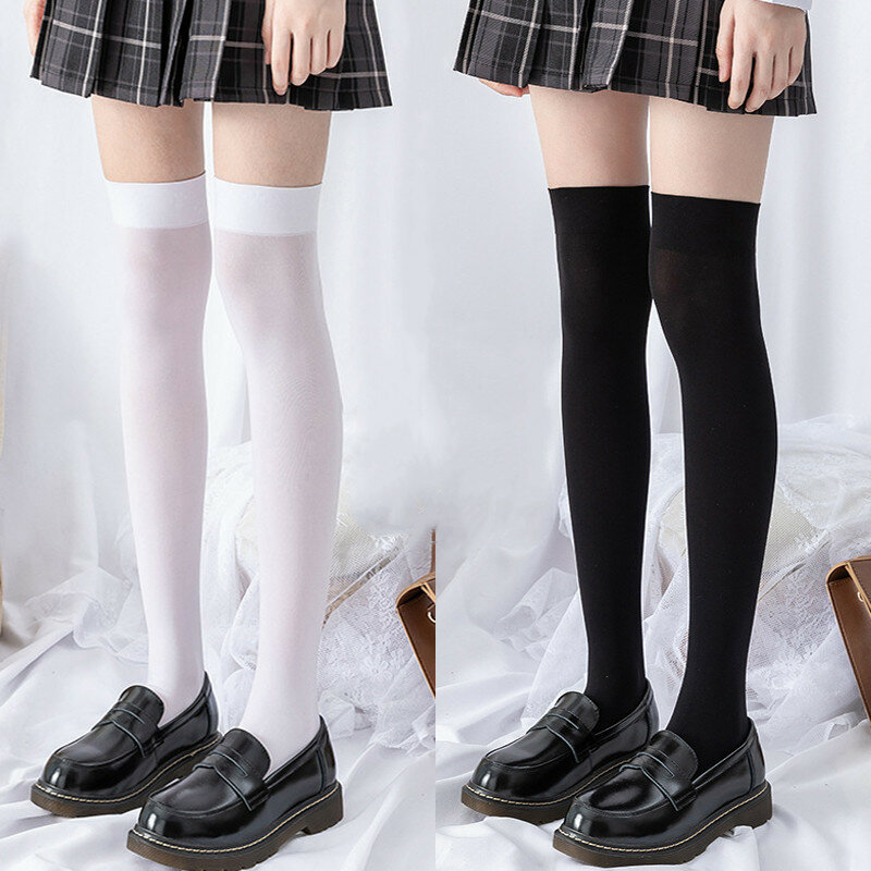 Women Sexy Black White Striped Long Socks Over Knee Stockings Pantyhose Ladies Girls Over The Knee Thigh High Stocking Wholesale