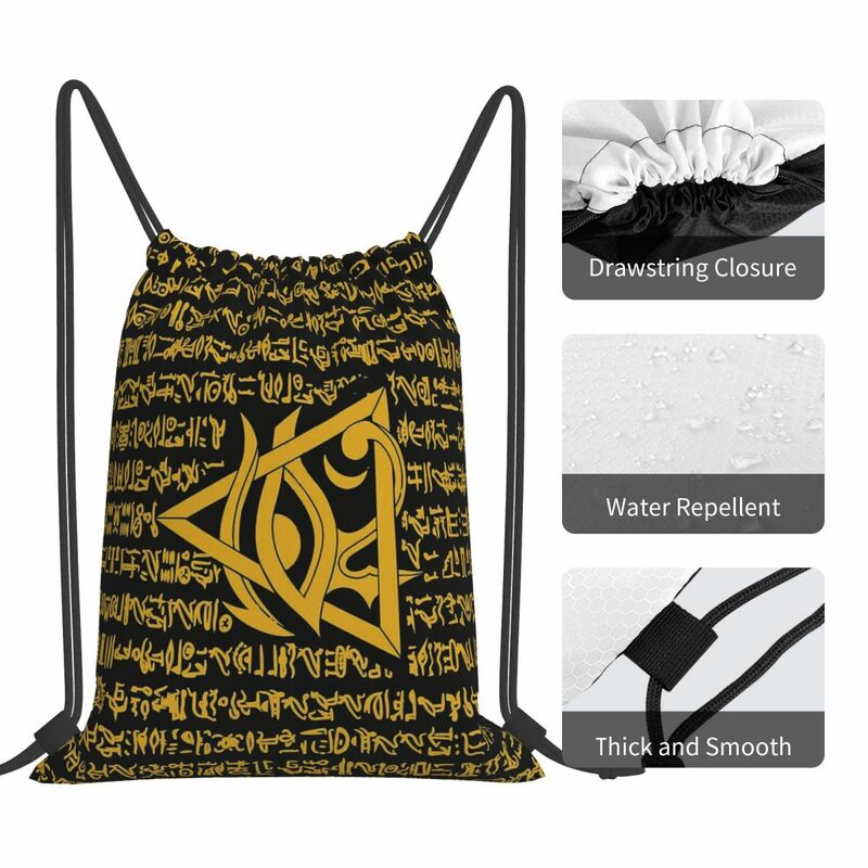 Eye Of Horus V-Viking Age Cool Print Drawstring Bags Men Women Storage Backpack Teenager Travel Bag Multi-function Pocket