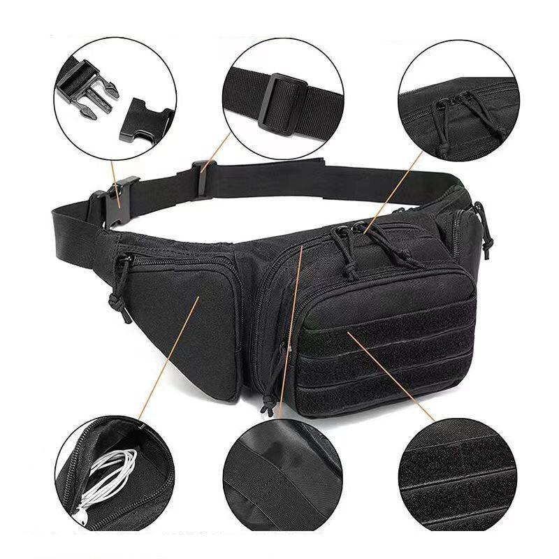 Riñonera táctica militar, bolso de hombro multidireccional 800D Oxford Molle, Kit de herramientas múltiples, bolso de cintura deportivo para acampar