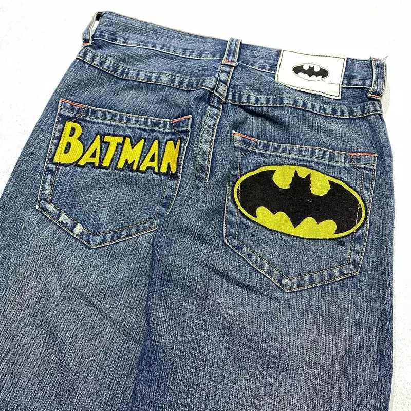 Celana panjang Jeans kasual untuk wanita, celana panjang Denim Joker longgar lurus model Retro Hip Hop Harajuku 2024 motif huruf Y2K, celana Jeans kasual baru untuk wanita