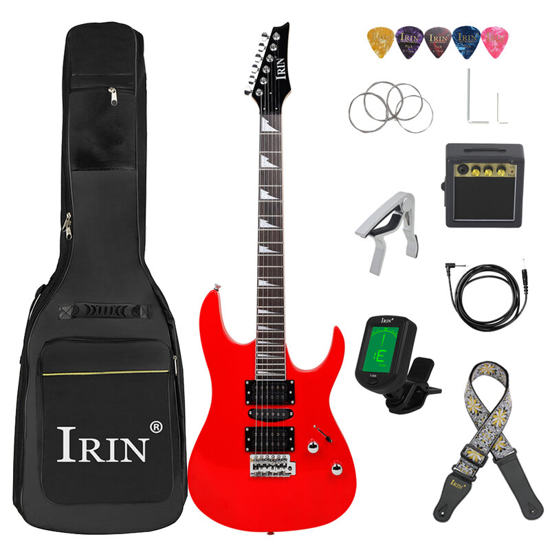Электрогитара IRIN 24 Лады, 6 струн, кленовый корпус, гриф, электрогитара, ra с ремешком, необходимые детали и аксессуары для гитары