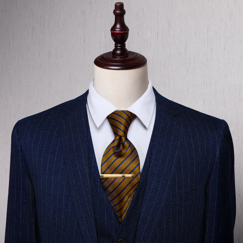 Yourties – cravate de luxe en soie marron et violet à rayures pour homme, décontractée, à la mode, pour fête de mariage, bureau, livraison gratuite