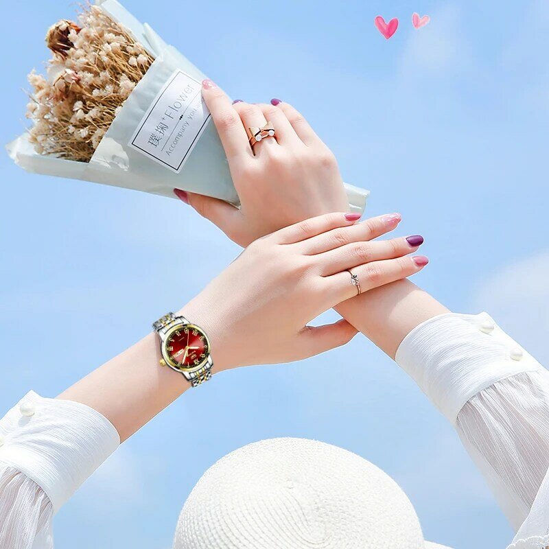 Homem topo marca nova casal relógios para amantes de luxo moda aço inoxidável relógios de quartzo para homem e mulher à prova dwaterproof água