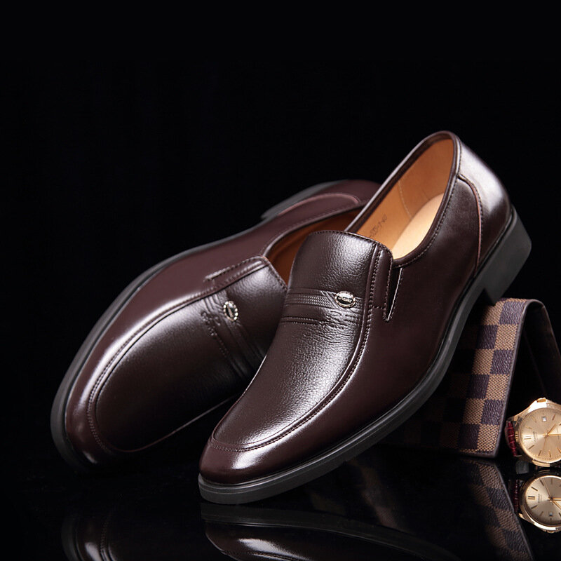 Zapatos formales de cuero para hombre, mocasines de vestir transpirables sin cordones, de marca de lujo, color negro, talla grande 38-44, 2022