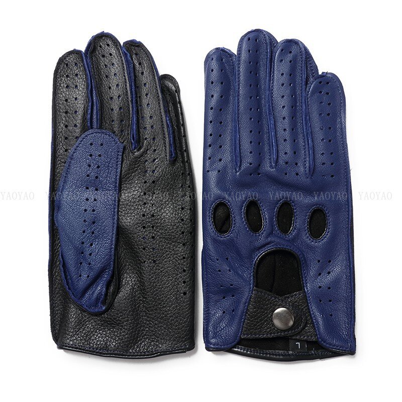 Fashion Accessories Spring Male Genuine Leather Gloves Men Goatskin Unlined Breathable Driving Mittens 2023 New