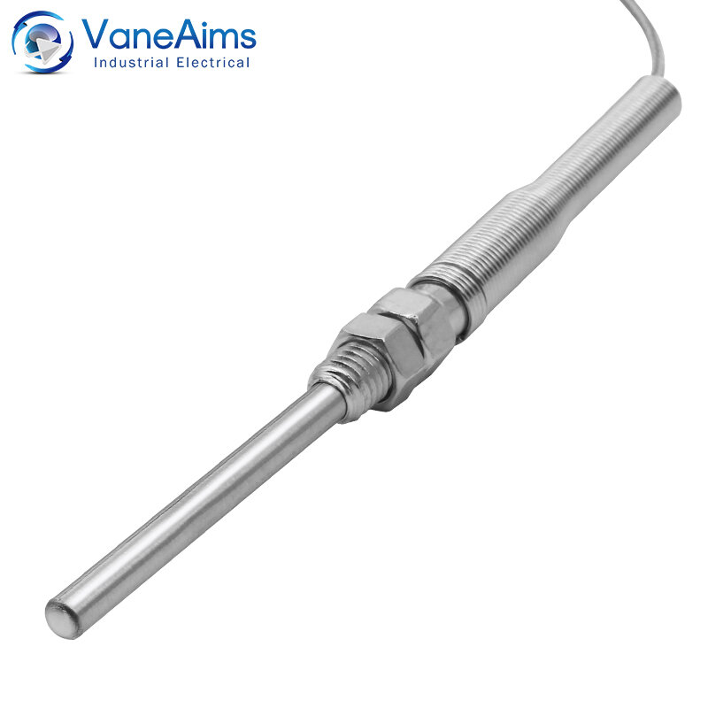 VaneAims Thermocouple M8 0.5m 1m 2m 3m Type K J PT100 50mm 100mm 150mm 200mm Compression Spring Probe Temperature Sensor 0-400℃