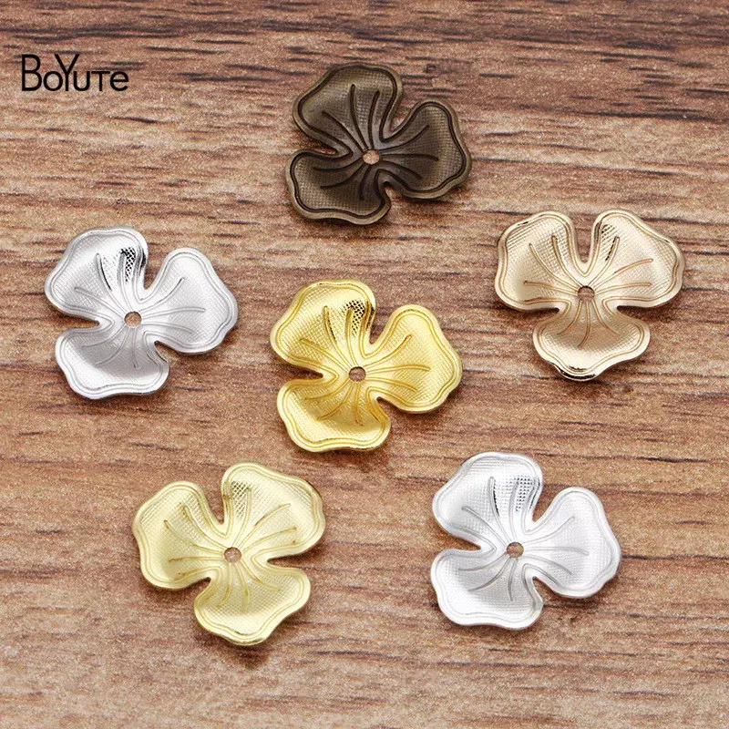 BoYuTe sprzedaż hurtowa (100 części/partia) 16*2MM materiały mosiężny kwiat ręcznie robiona biżuteria DIY akcesoria hurtowa