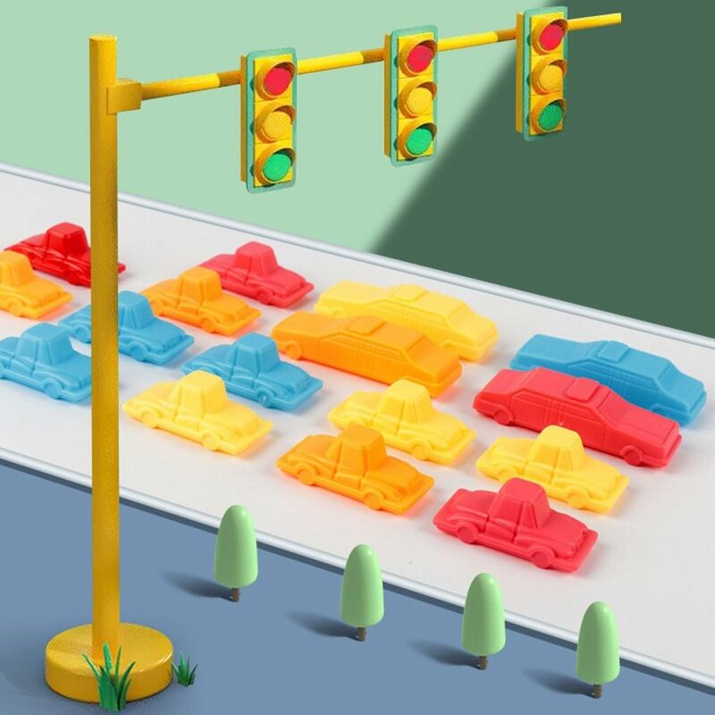 Mainan papan Puzzle mainan pendidikan dini multiwarna hadiah anak-anak plastik mainan papan teka-teki mobil DIY permainan pembersihan mobil mainan labirin mobil