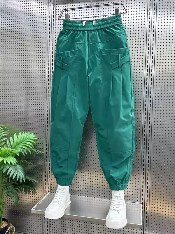 Male Trousers Harem Black Men's Cargo Pants Autumn Techwear Korean Style Long Slacks High Quality Fashion Regular Fit Y2k Cotton