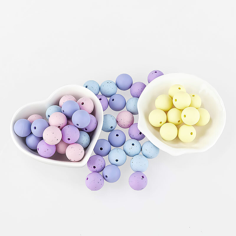 12mm 30 teil/los Spot Silikon Baby Zahnen Perlen für Schnuller Kette Halskette Zubehör Safe Food Grade Pflege Kauen BPA freies