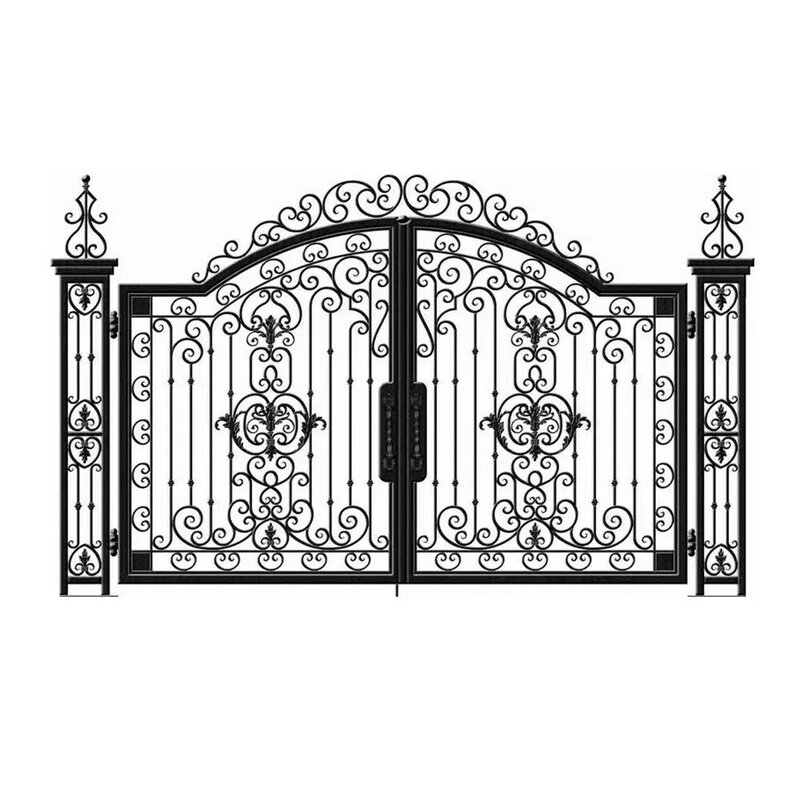 Modern House Exterior Iron Gate High Quality Wrought Iron Main Gates Designs Front Door Security Gate and Fencing Driveway Gate