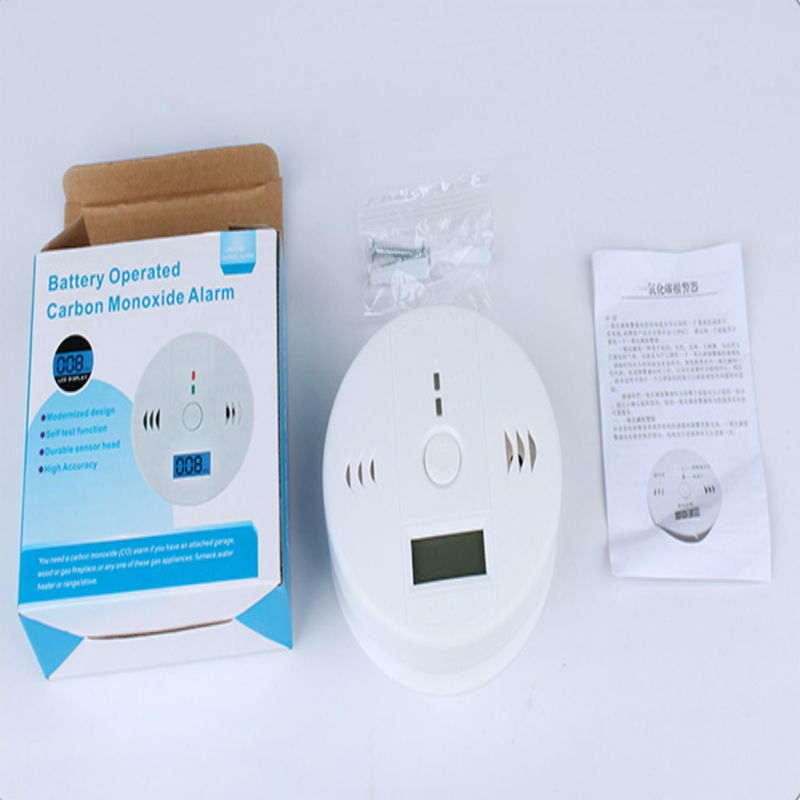 Alarma de monóxido de carbono para estufa de carbón doméstica, detector de hollín de panal de abeja, detección de humo azul, alarma con pantalla LCD