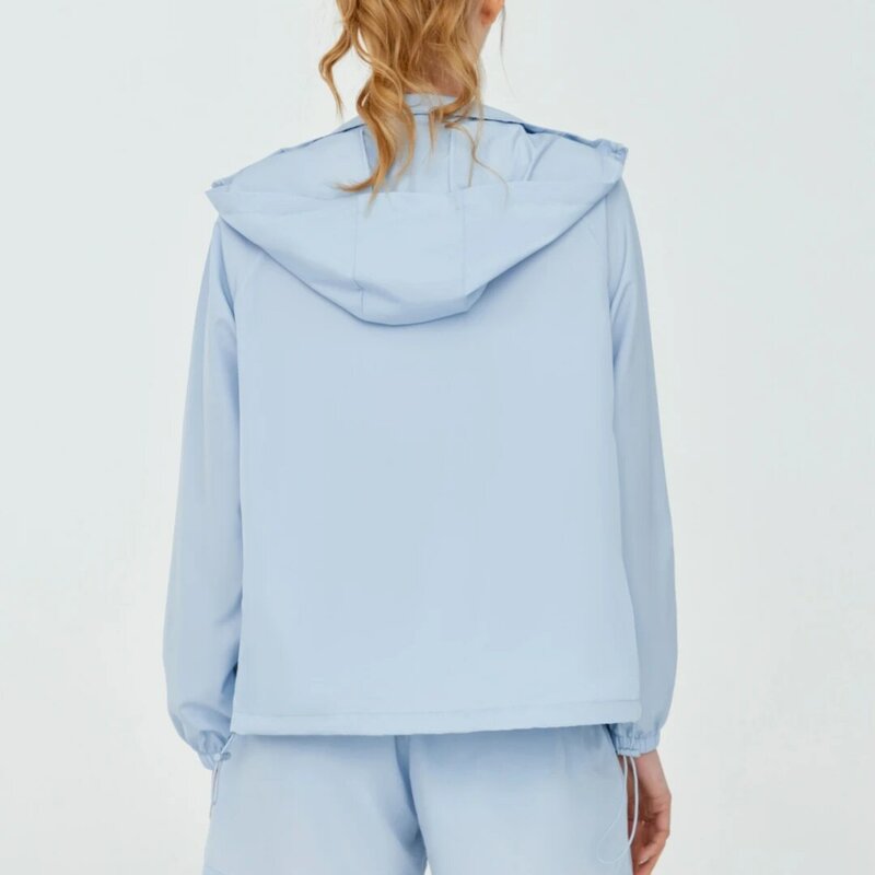 SPF mantel wanita, pakaian luar ruangan tabir surya kulit es UPF50 + tahan UV ringan bernapas bertudung pelindung matahari