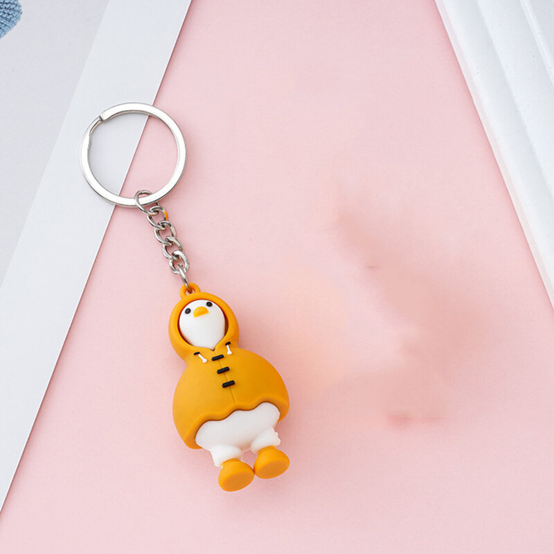 Raincoat Duck Keychain Boy And Girl Keyring  Car Bag Packback Accessories Cute Purse Pendant Kawaii New 2023
