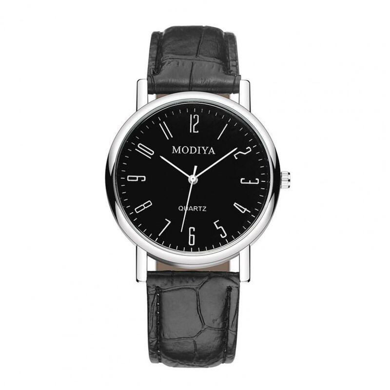 Relógio quartzo elegante para homens, relógios cronógrafo com pulseira de couro, movimento quartzo, presente para namorado, elegante