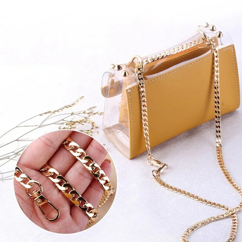 316L Stainless steel Gold Silver Black Base Link Bag Chain Parts Accessories Strap Women Kpop Thick Belt Handbag Accessory DIY