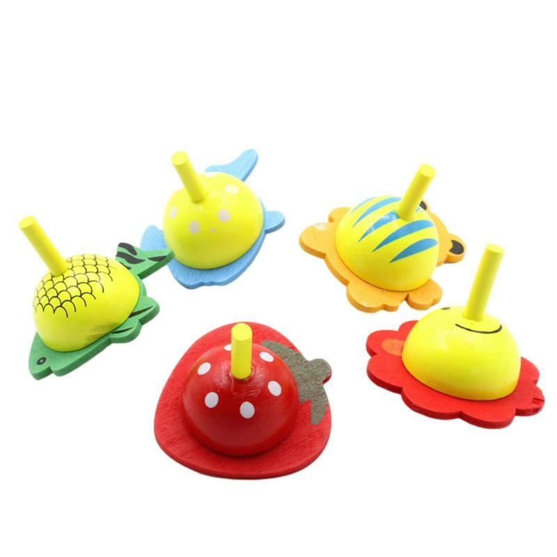 Wooden Spinning Tops Novelty Sensory Wooden Gyroscopes Party Favors Learning Toys New Year Gifts For Kids Boys Girls School