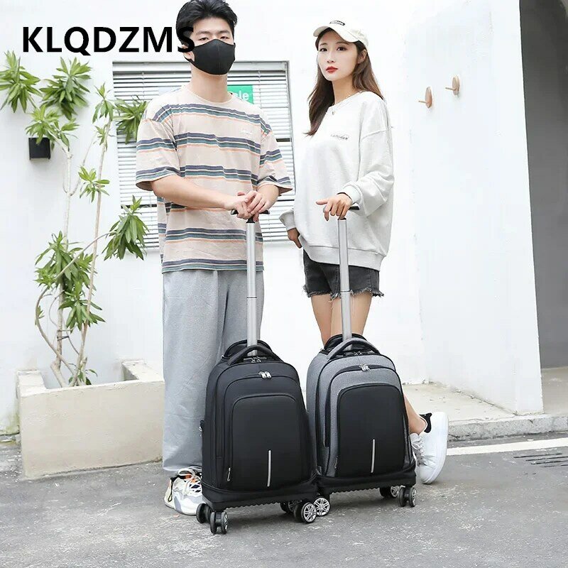 KLQDZMS-حقيبة سفر للأمتعة ، 18 بوصة ، صندوق صعود ، حقيبة ترولي نايلون ، حقيبة كتف متعددة الوظائف ، حقيبة سفر محمولة