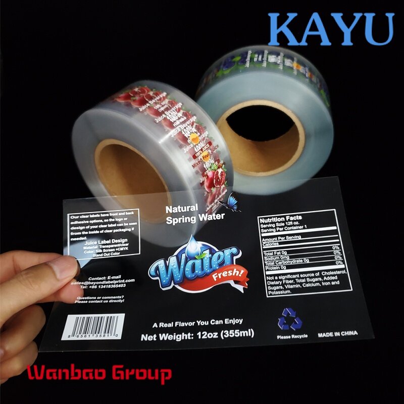 Custom  CMYK Printing Custom Adhesive Transparent Vinyl Sticker Plastic Clear Labels