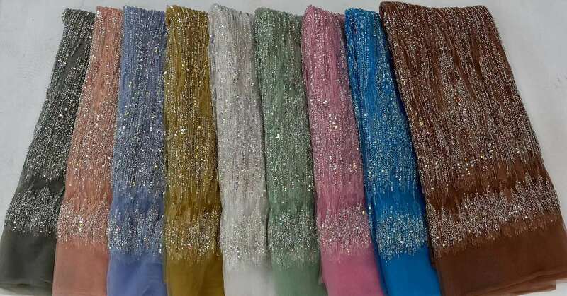 Pizzo da sposo di lusso perline francesi africane tessuto di pizzo 2023 tessuto di pizzo con paillettes nigeriane di alta qualità per cucire abito da sera da sera