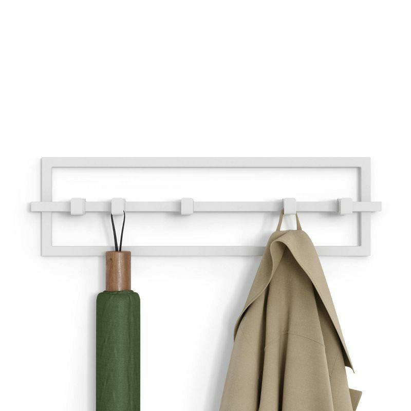 Moderne 5 Hut haken in knackigem Weiß für funktionelle Wand dekoration
