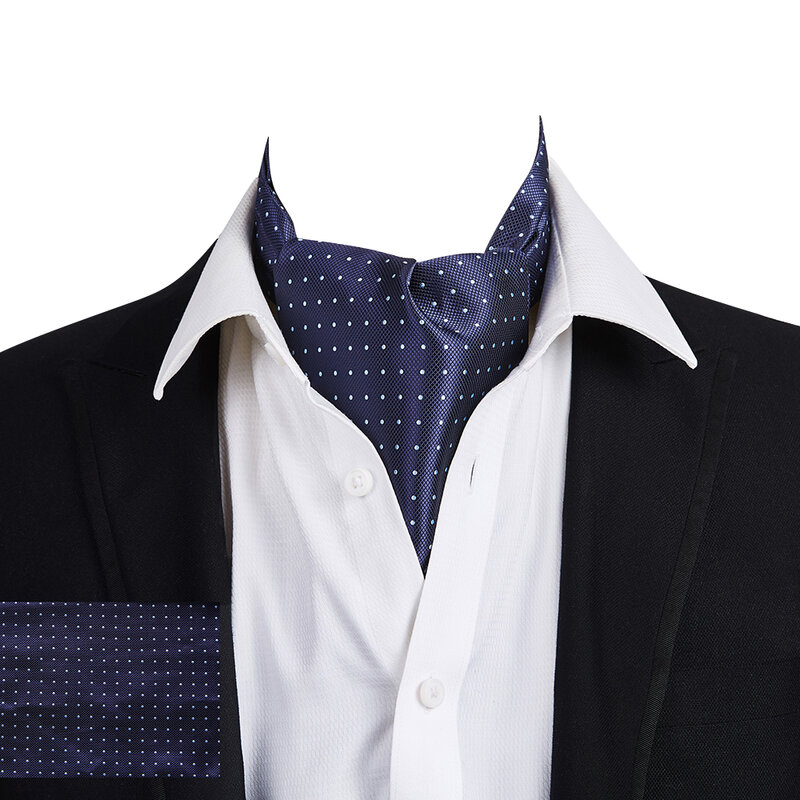 Ikepeibao-bufanda de poliéster para hombre, corbata de punto de seda, Cachemira Floral, Ascot, caballero británico