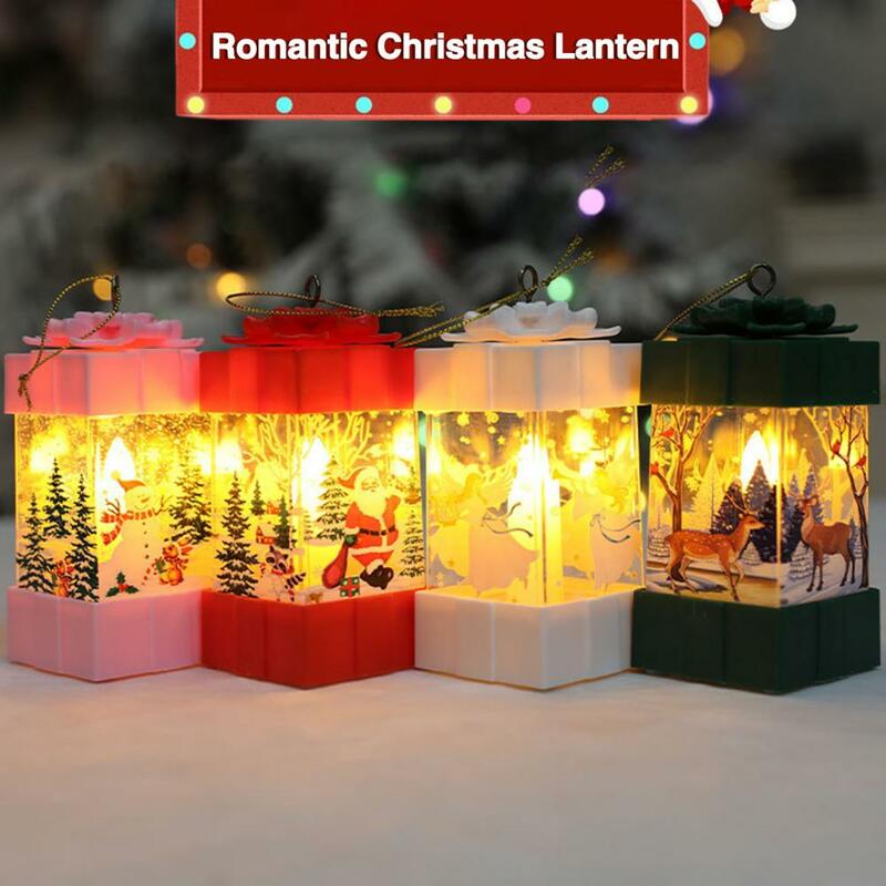크리스마스 야간 램프, 산타클로스 랜턴, 빈티지 크리스마스 랜턴, 축제 불꽃 없는 촛불 야간 조명