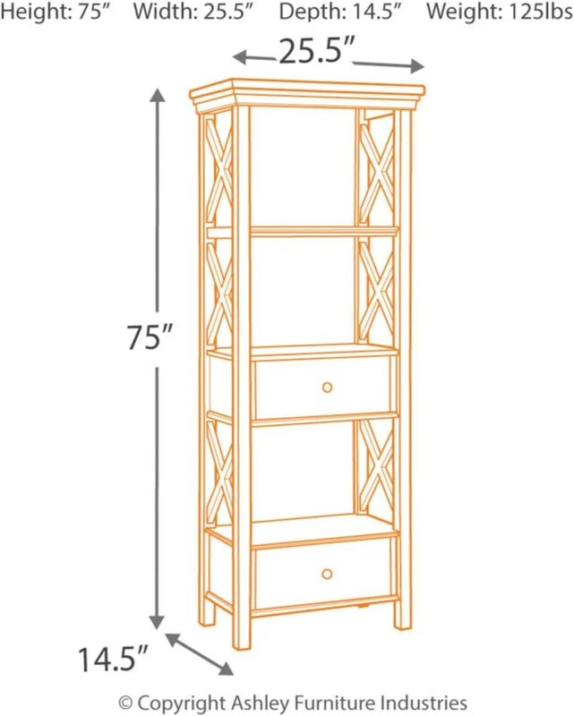 Signature Design by Ashley Bolanburg Cottage Chic Display Cabinet or Bookcase, Antique White