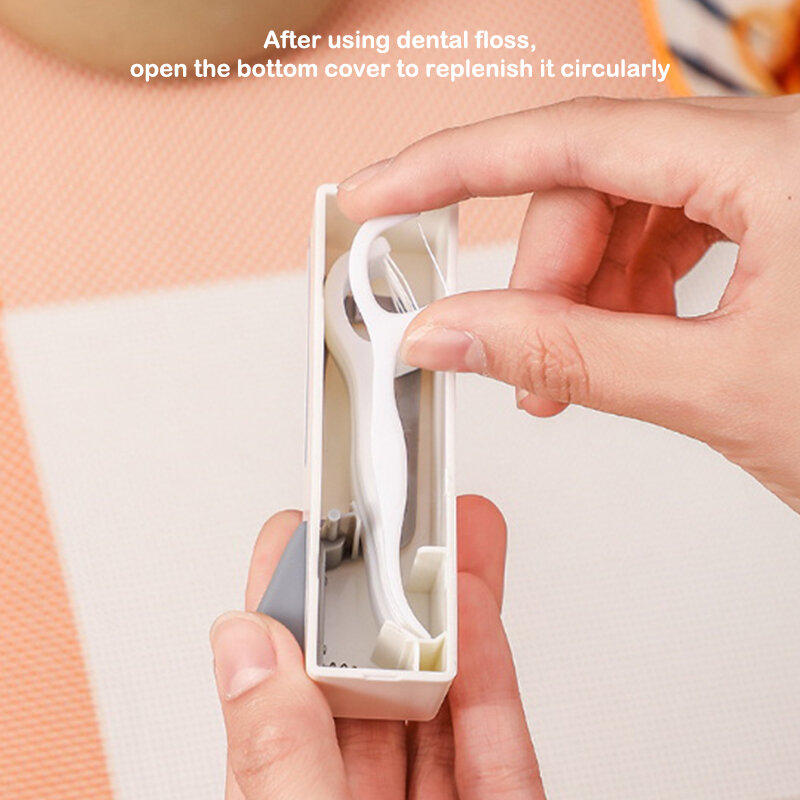 Dozownik nici dentystycznej automatyczny pojemnik do przechowywania nici dentystycznych wielokrotnego użytku pojemnik na wykałaczki do zębów przenośny pojemnik na nitkowanie