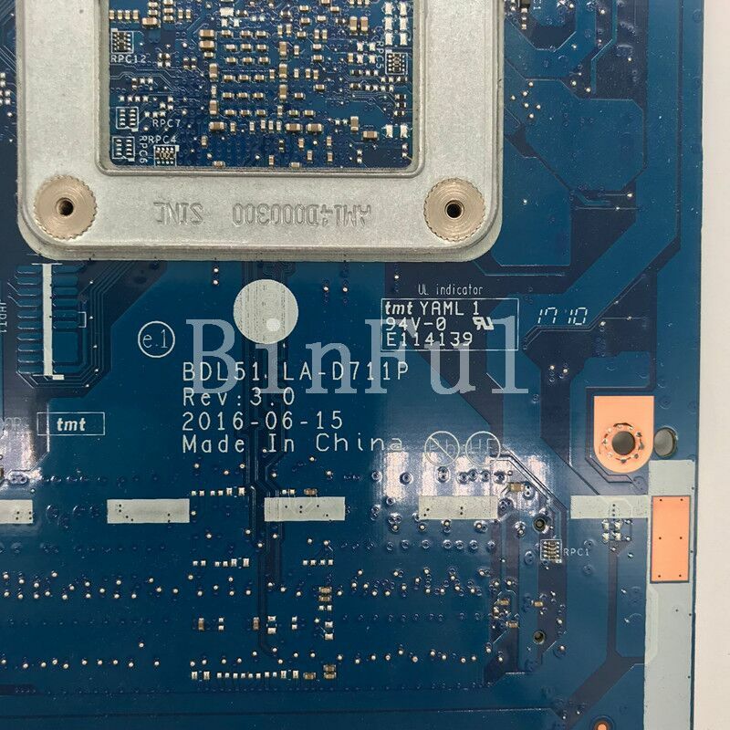 854961-601 854961-501 854961-001 High Quality For 15-BA 15Z-BA Laptop Motherboard BDL51 LA-D711P With A8-7410 CPU 100% Full Test
