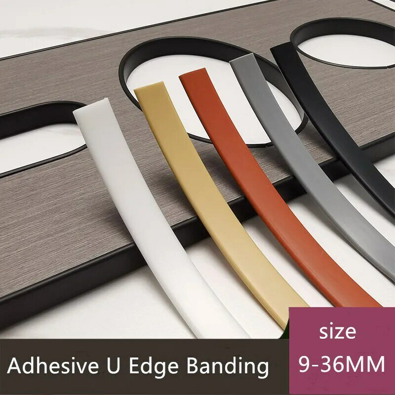 1M Adhesive U Edge Banding Veneer Edging Table Furniture Soft TPE  Edgeband Desk Cabinet wardrobe decoration home decor