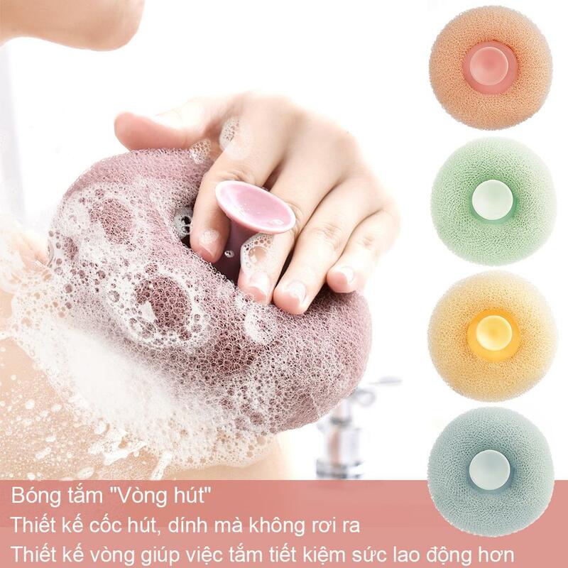 1 pz asciugamano da bagno Scrub bagno massaggio palla da bagno con ventosa pulire spugna spazzola forniture indietro strofinare asciugamano bagno fango spazzola da bagno J1L3