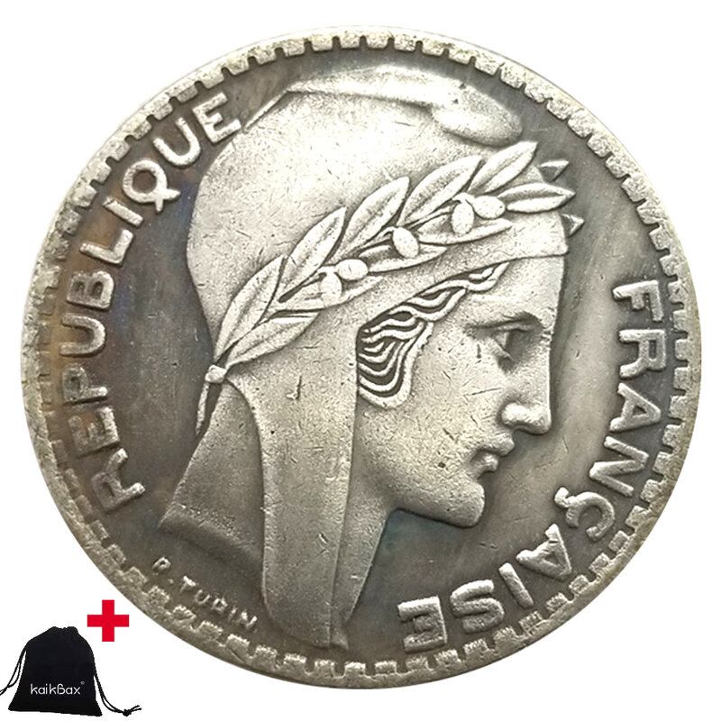 記念ポケットコインとギフトバッグ,フランスのエンパイア,ハーフドル,カップルアート,ディスコ,ラッキー,1932