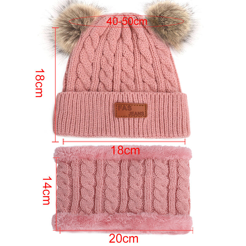 Toddler Winter Knitted Hat Scarf and Gloves Beanie set For Children