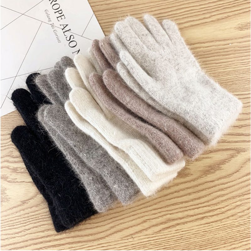Gants élastiques à doigts complets pour hommes et femmes, gants d'extérieur en laine, optique chaude, mode de cyclisme et de conduite, hiver