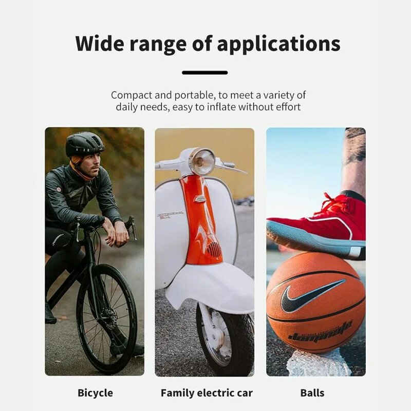 Jiiso-ミニ電動ポンプ、ポータブルポンプ、超軽量、カラフル、100psi、TPY-C、自転車およびオートバイ用の充電式、93g