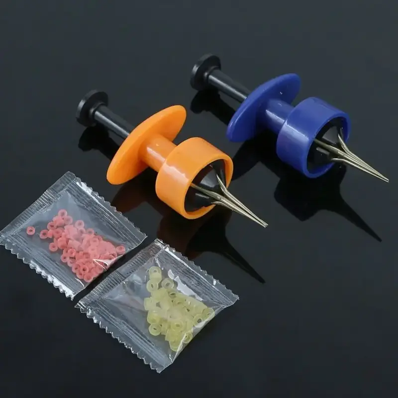 Clip de cebo de gusano ABS de Color aleatorio, dispositivo de cebo ligero portátil, azul y naranja, accesorios de pesca