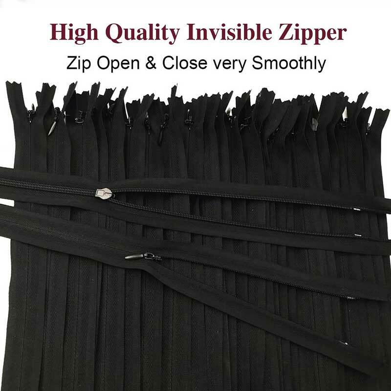 10Pcs Nylon Unsichtbaren Reiß 15-60cm(6 Zoll-24 Zoll) schwarz Weiß Unsichtbar Spule Zipper für Tailor Kanalisation Sewing Craft Home Textile
