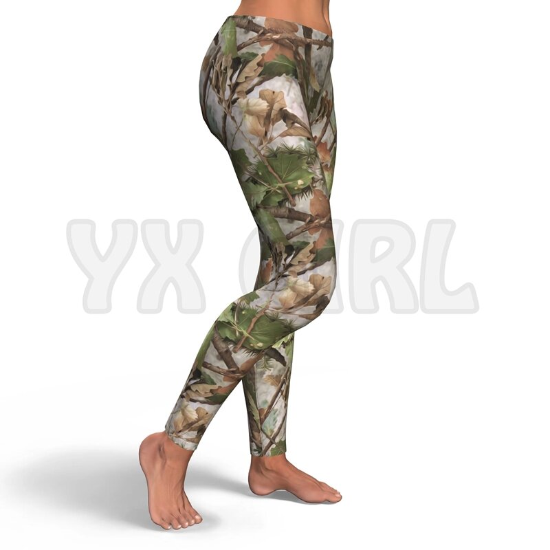 YX GIRL-Leggings con estampado 3D de camuflaje realista para mujer, mallas ajustadas elásticas sexys para mujer, Leggings góticos de Yoga