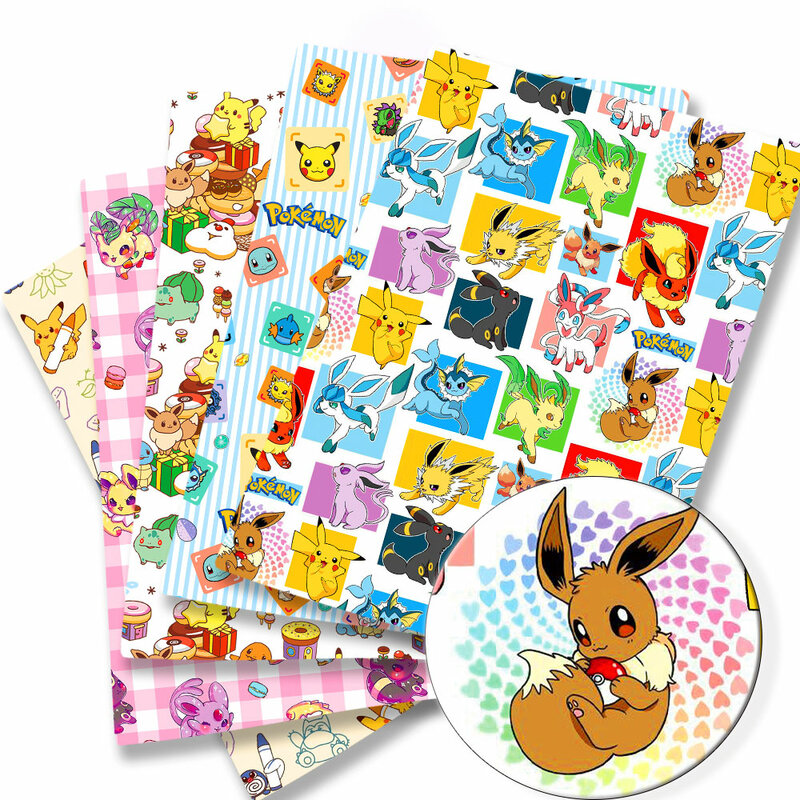 Pokemon Cartoon Fabric140*50cm Handmade Sewing Patchwork Quilting Baby Dress Home Sheet Printed Fabric Fabric Sewing Kids Fabric