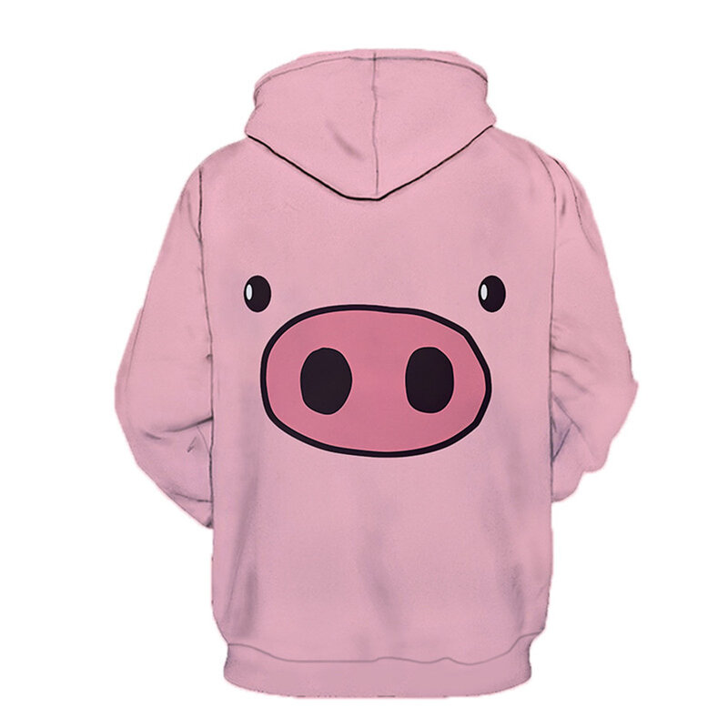 Sudaderas con capucha de cerdo lindo 3D para hombres y mujeres, sudaderas con capucha de cerdo de Anime, jerséis, chaqueta de calle, abrigos de cerdo de la suerte, moda de otoño e invierno