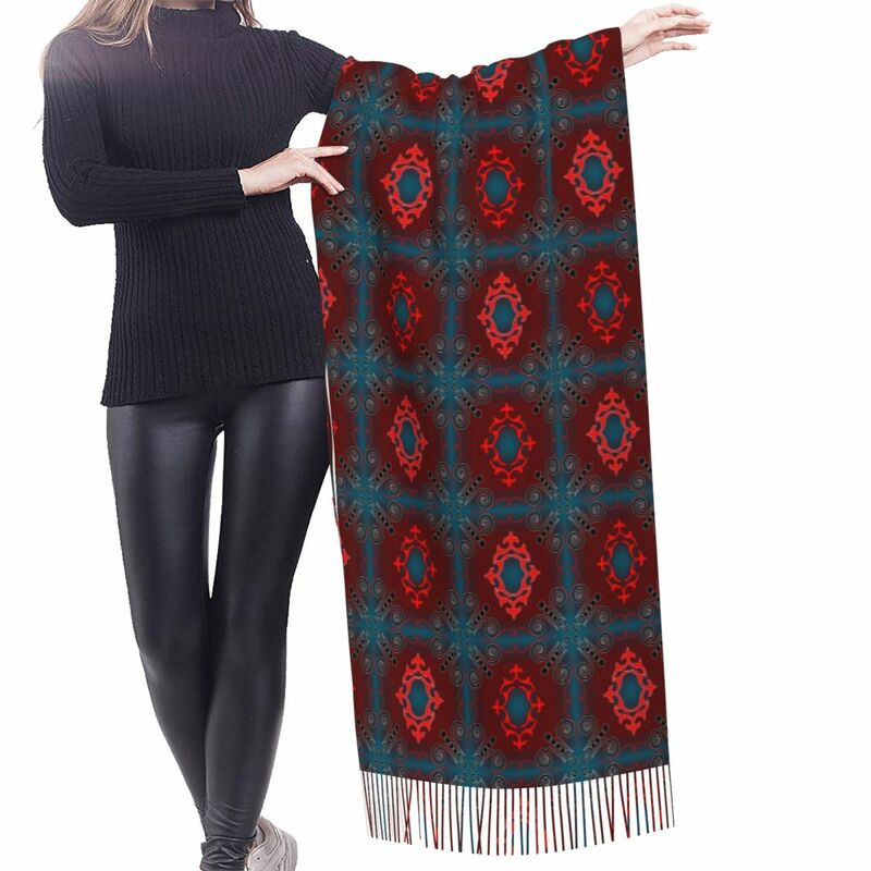 Шарф в арабском стиле для мужчин и женщин, с разноцветным принтом, модный роскошный Теплый Универсальный шарф, шали, накидки, Осень-зима