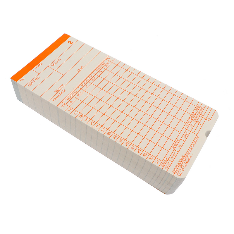 100 листов Тестовая карта хранение времени записи для офисных карточек настоящий бумажный английский таймер