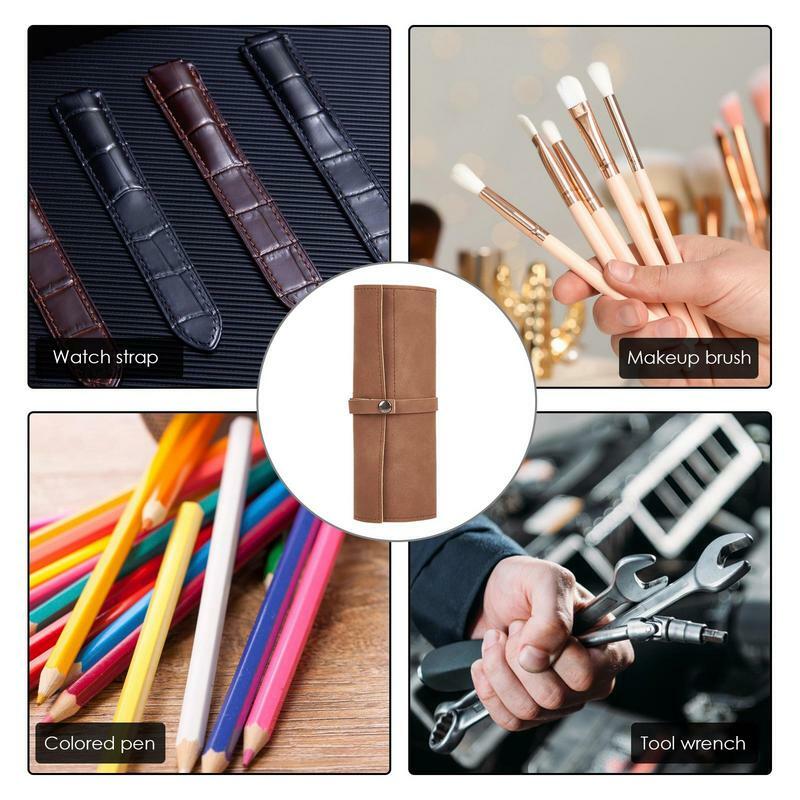 Watch Strap Organizer Case Watch Bands Storage Pouch Watch Band Organizer Portable Leather Carrying Case Hold 5 Watch Straps