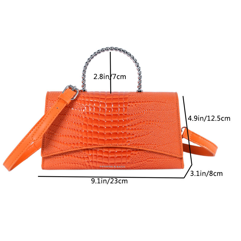 Alligator Leather Handbag Luxury Bag For Women Metal Handle Clutch Bag Fashion Small Handbag Designer Shoulder Crossbody Bags