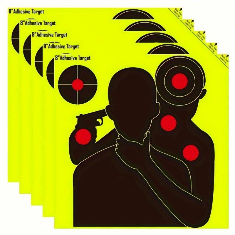 Stiker Target tembak, 10 buah stiker latihan rentang perekat 8 inci Target pembidikan, Stiker perlengkapan latihan warna neon