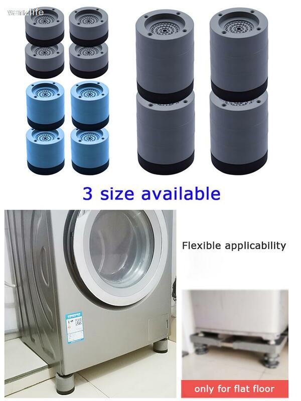洗濯機用滑り止めマット,汚れ防止,自動および大型,ユニバーサル,高さパッド付き,冷蔵庫ベース4ピース/ロット