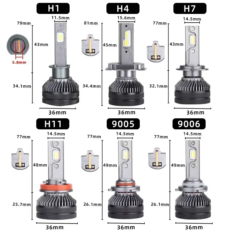DAWNKNIGHT-Lámpara Led K5C 4300K 110W H7 H4, 3000K doble tubo de cobre, luces Led para coche H1 H11 HB3 9005 HB4 9006, Bombilla de faro Led