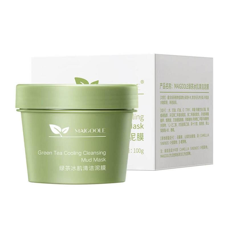 100g tè verde ghiaccio maschera di fango muscolare pulizia profonda rimuovere la maschera di punti neri ridurre la pelle del viso e i pori prodotti cura J0C0